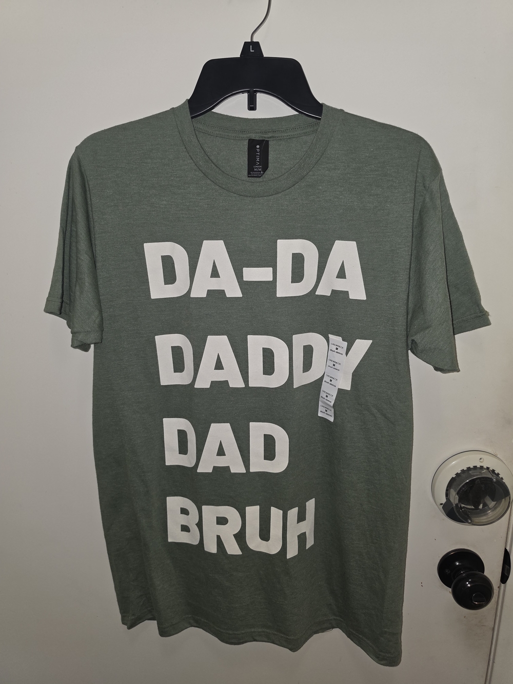 Men's Graphic Tee - Olive Green DA-DA DADDY DAD BRUH